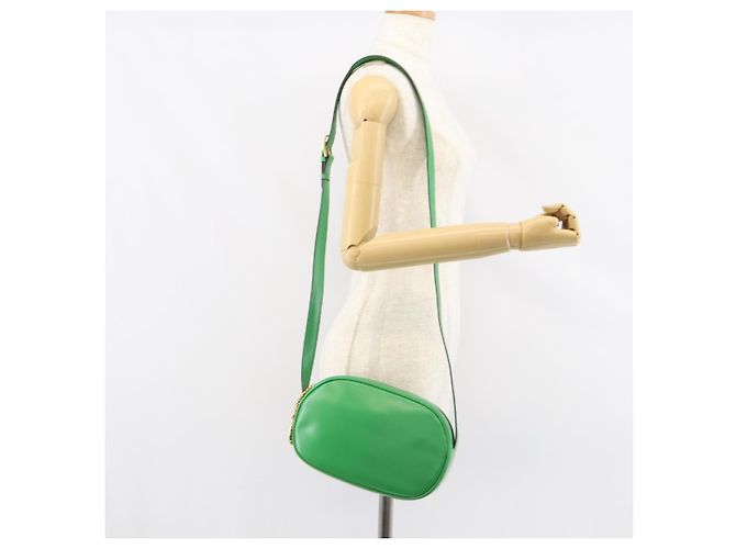 Céline Borsa a Spalla CELINE in Pelle Verde Oro Auth 155324 D'oro - vista 22