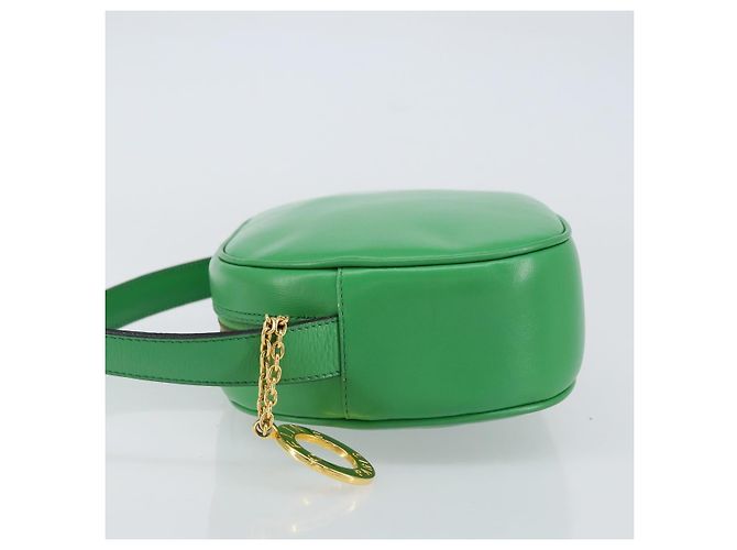 Céline Borsa a Spalla CELINE in Pelle Verde Oro Auth 155324 D'oro - vista 5