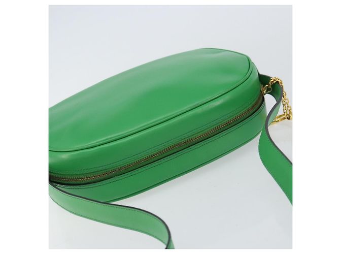 Céline Borsa a Spalla CELINE in Pelle Verde Oro Auth 155324 D'oro - vista 6