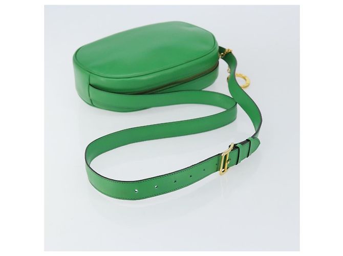 Céline Borsa a Spalla CELINE in Pelle Verde Oro Auth 155324 D'oro - vista 7