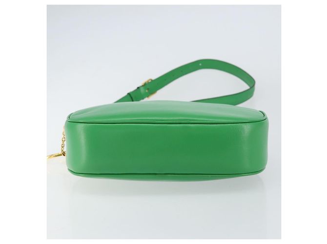 Céline Borsa a Spalla CELINE in Pelle Verde Oro Auth 155324 D'oro - vista 9