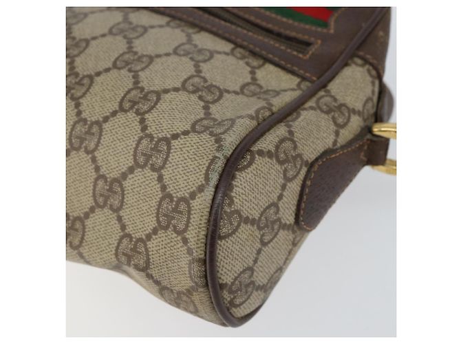 Borsa Sherry Line GG Supreme Web di GUCCI in PVC beige e oro 119 02 087 Auth 154660 D'oro - vista 10