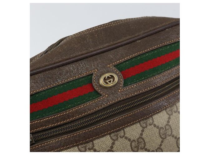Borsa Sherry Line GG Supreme Web di GUCCI in PVC beige e oro 119 02 087 Auth 154660 D'oro - vista 15