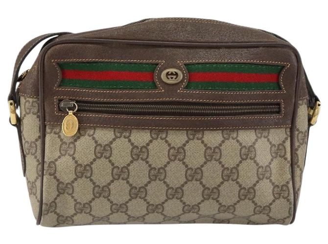 Borsa Sherry Line GG Supreme Web di GUCCI in PVC beige e oro 119 02 087 Auth 154660 D'oro - vista 2