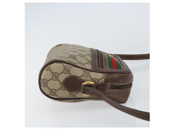 Borsa Sherry Line GG Supreme Web di GUCCI in PVC beige e oro 119 02 087 Auth 154660 D'oro - vista 4