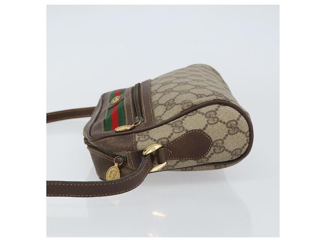 Borsa Sherry Line GG Supreme Web di GUCCI in PVC beige e oro 119 02 087 Auth 154660 D'oro - vista 5