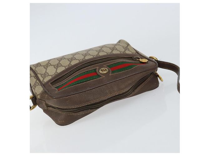 Borsa Sherry Line GG Supreme Web di GUCCI in PVC beige e oro 119 02 087 Auth 154660 D'oro - vista 6