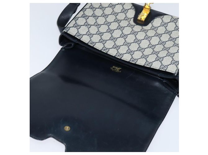 Gucci Borsa a Spalla GG Supreme PVC Blu Navy Oro Auth 147854 D'oro - vista 15