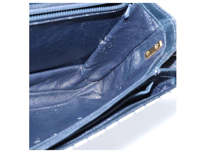 Gucci Borsa a Spalla GG Supreme PVC Blu Navy Oro Auth 147854 D'oro - vista 18