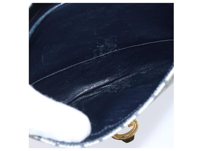 Gucci Borsa a Spalla GG Supreme PVC Blu Navy Oro Auth 147854 D'oro - vista 20