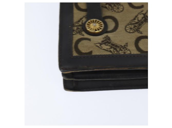 Céline Borsa a mano Celine C Sulky in tela e pelle marrone dorato Auth 147776 D'oro - vista 12