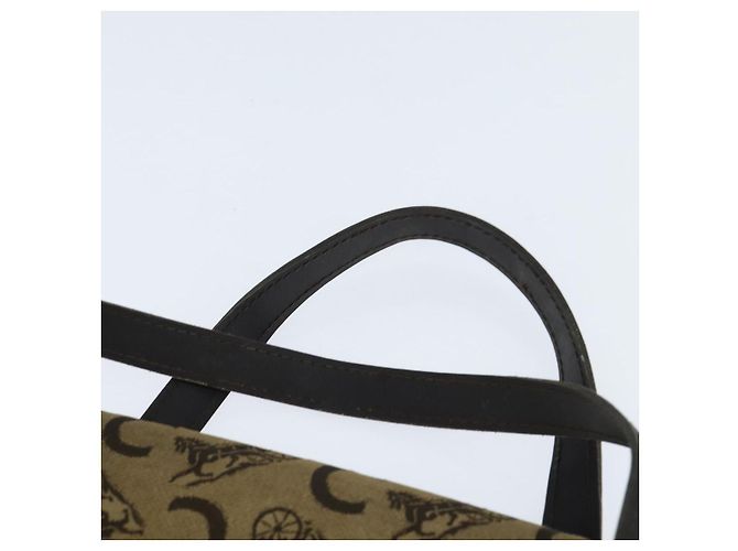 Céline Borsa a mano Celine C Sulky in tela e pelle marrone dorato Auth 147776 D'oro - vista 8