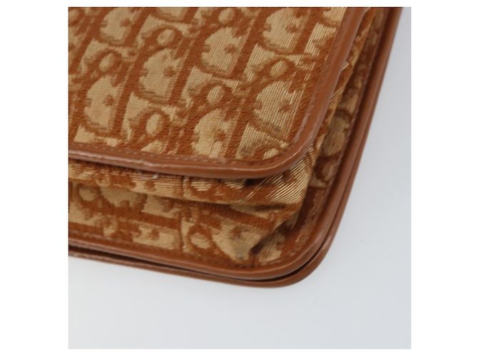 Borsa a Spalla in Tela Trotter Christian Dior Marrone Oro Auth bs31572 D'oro - vista 12