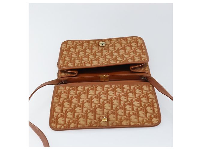 Borsa a Spalla in Tela Trotter Christian Dior Marrone Oro Auth bs31572 D'oro - vista 15
