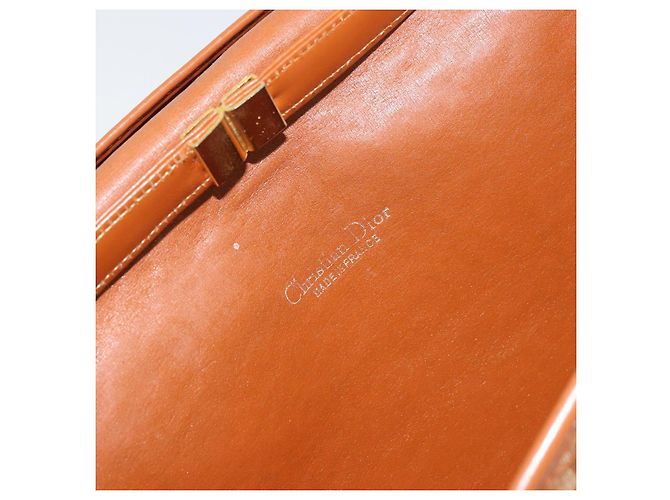 Borsa a Spalla in Tela Trotter Christian Dior Marrone Oro Auth bs31572 D'oro - vista 16