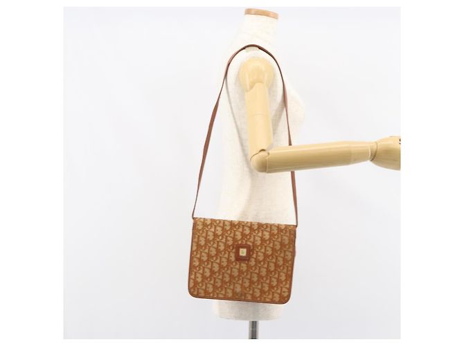 Borsa a Spalla in Tela Trotter Christian Dior Marrone Oro Auth bs31572 D'oro - vista 22