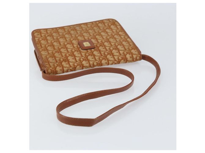 Borsa a Spalla in Tela Trotter Christian Dior Marrone Oro Auth bs31572 D'oro - vista 7