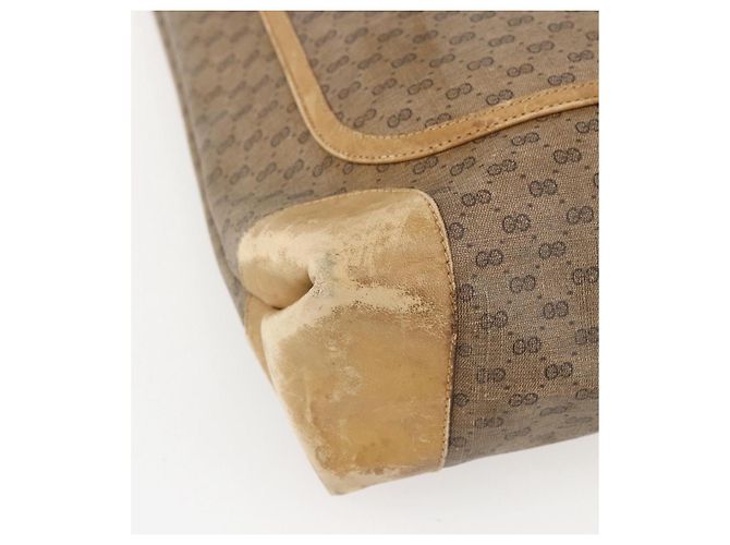 Borsa Sherry Line in PVC Beige Micro GG Supreme Web di GUCCI 002 904 0223 Auth 156847 D'oro - vista 10