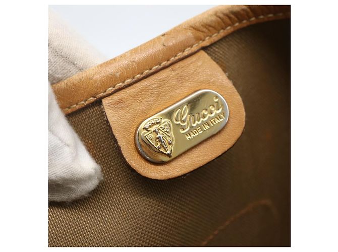 Borsa Sherry Line in PVC Beige Micro GG Supreme Web di GUCCI 002 904 0223 Auth 156847 D'oro - vista 13