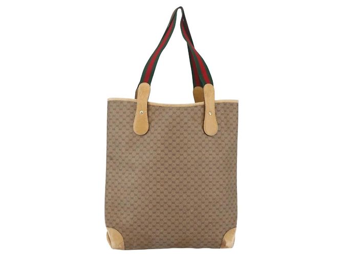 Borsa Sherry Line in PVC Beige Micro GG Supreme Web di GUCCI 002 904 0223 Auth 156847 D'oro - vista 2