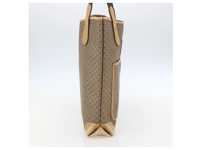 Borsa Sherry Line in PVC Beige Micro GG Supreme Web di GUCCI 002 904 0223 Auth 156847 D'oro - vista 3