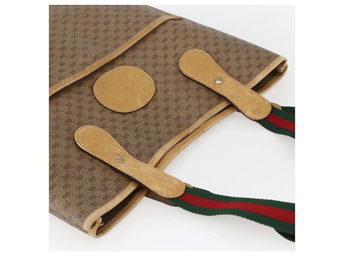 Borsa Sherry Line in PVC Beige Micro GG Supreme Web di GUCCI 002 904 0223 Auth 156847 D'oro - vista 5