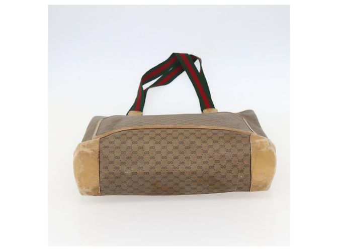 Borsa Sherry Line in PVC Beige Micro GG Supreme Web di GUCCI 002 904 0223 Auth 156847 D'oro - vista 8