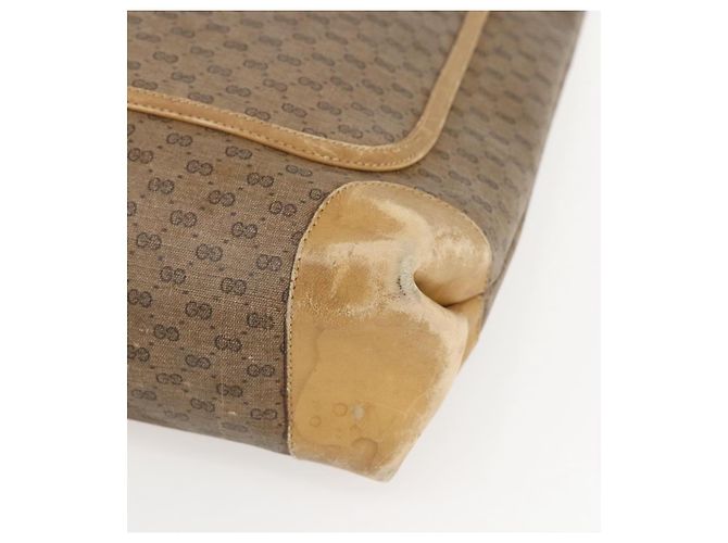Borsa Sherry Line in PVC Beige Micro GG Supreme Web di GUCCI 002 904 0223 Auth 156847 D'oro - vista 9