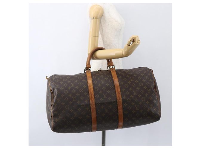 LOUIS VUITTON Borsa Boston Monogram Keepall 55 M41424 LV Auth ka634 Monogramma - vista 20