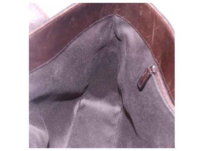 Bolsa de mão em canvas GG GUCCI marrom escuro dourado 73983 Auth 151009 Castanho escuro - vista 18