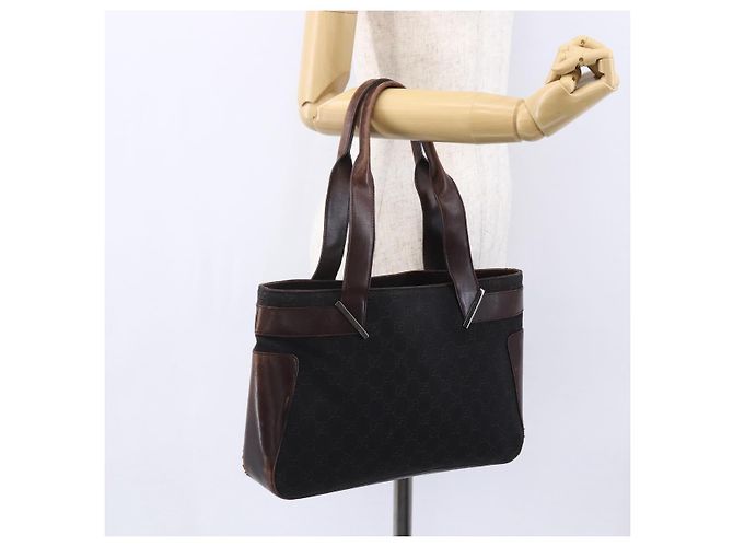 Bolsa de mão em canvas GG GUCCI marrom escuro dourado 73983 Auth 151009 Castanho escuro - vista 21