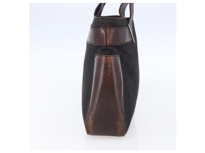 Bolsa de mão em canvas GG GUCCI marrom escuro dourado 73983 Auth 151009 Castanho escuro - vista 4