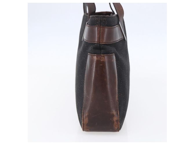 Bolsa de mão em canvas GG GUCCI marrom escuro dourado 73983 Auth 151009 Castanho escuro - vista 5