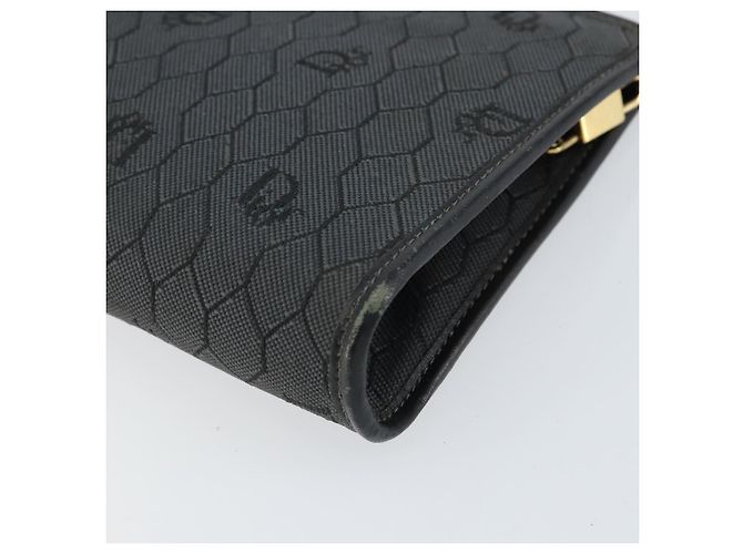 Borsa a spalla in tela a nido d'ape Christian Dior nera e oro Auth 149271 Nero D'oro - vista 10