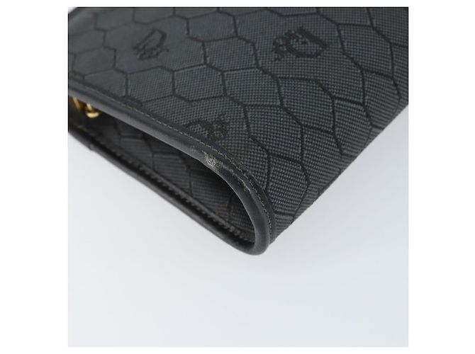 Borsa a spalla in tela a nido d'ape Christian Dior nera e oro Auth 149271 Nero D'oro - vista 11