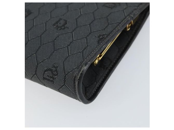 Borsa a spalla in tela a nido d'ape Christian Dior nera e oro Auth 149271 Nero D'oro - vista 12