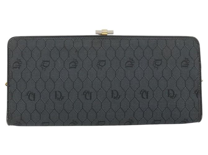 Borsa a spalla in tela a nido d'ape Christian Dior nera e oro Auth 149271 Nero D'oro - vista 3
