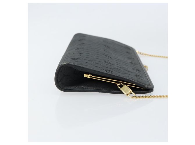 Borsa a spalla in tela a nido d'ape Christian Dior nera e oro Auth 149271 Nero D'oro - vista 4