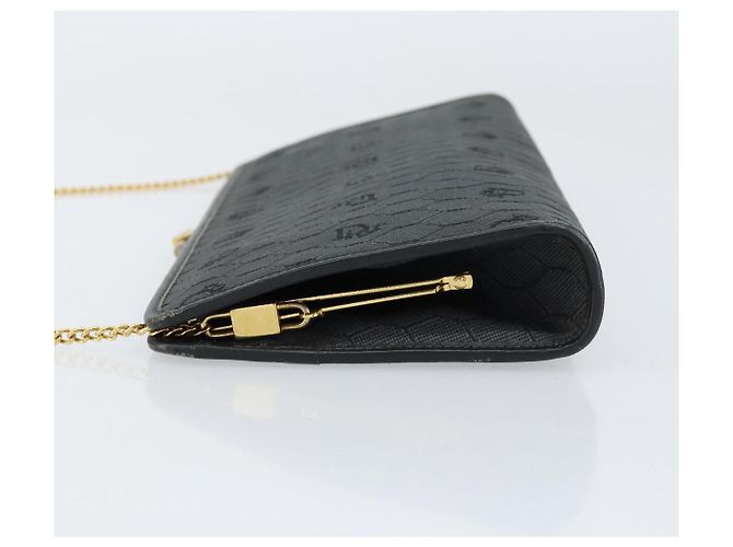 Borsa a spalla in tela a nido d'ape Christian Dior nera e oro Auth 149271 Nero D'oro - vista 5