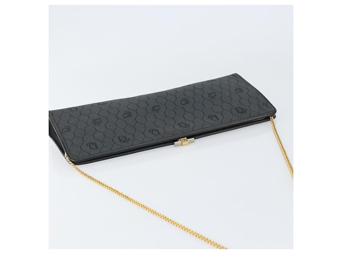 Borsa a spalla in tela a nido d'ape Christian Dior nera e oro Auth 149271 Nero D'oro - vista 6