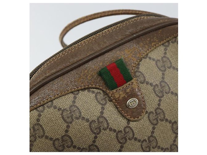 Borsa Sherry Line GG Supreme Web di GUCCI in PVC beige e oro 89 02 066 Auth 156823 D'oro - vista 14
