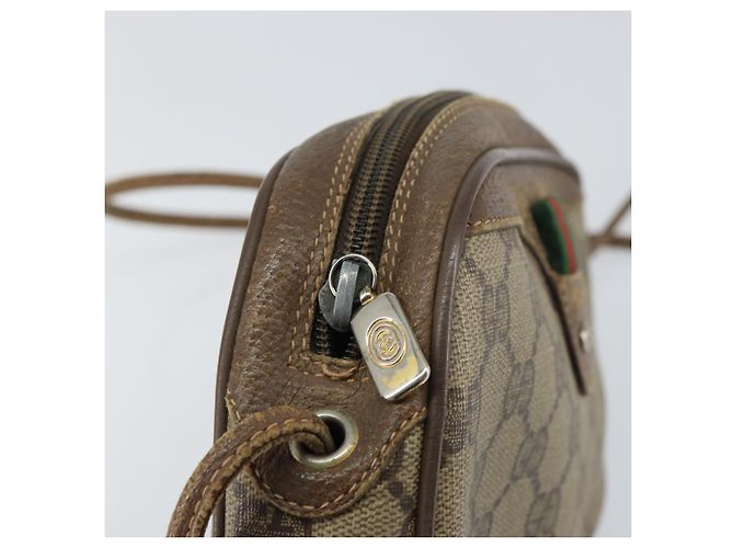 Borsa Sherry Line GG Supreme Web di GUCCI in PVC beige e oro 89 02 066 Auth 156823 D'oro - vista 15