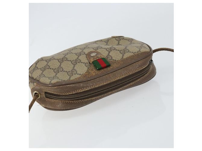 Borsa Sherry Line GG Supreme Web di GUCCI in PVC beige e oro 89 02 066 Auth 156823 D'oro - vista 6