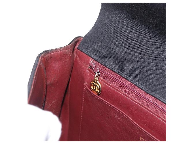 CHANEL Mademoiselle Borsa a Spalla Cotone Nero Oro CC Auth bs31506 D'oro - vista 21