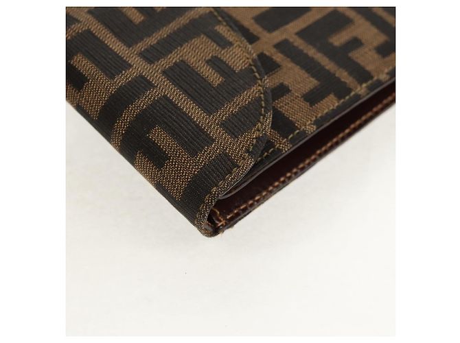 Borsa a mano in tela Zucca FENDI nera e marrone Auth 156483V Nero - vista 16