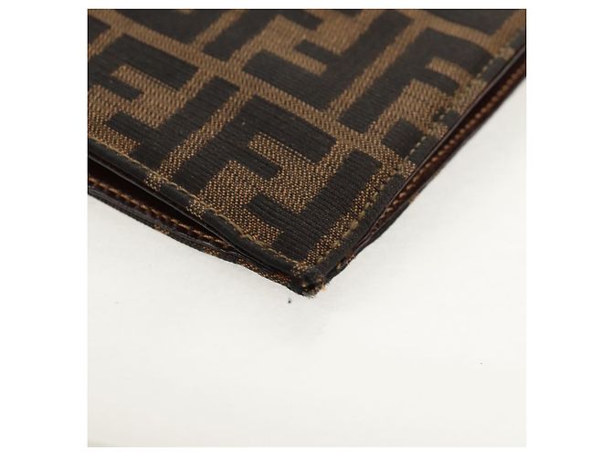 Borsa a mano in tela Zucca FENDI nera e marrone Auth 156483V Nero - vista 17