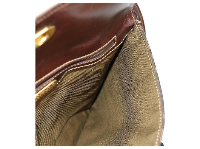 Borsa a mano in tela Zucca FENDI nera e marrone Auth 156483V Nero - vista 23