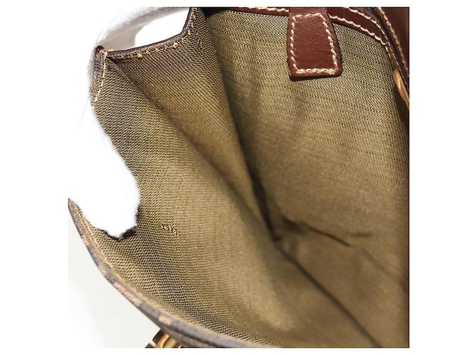 Borsa a mano in tela Zucca FENDI nera e marrone Auth 156483V Nero - vista 24