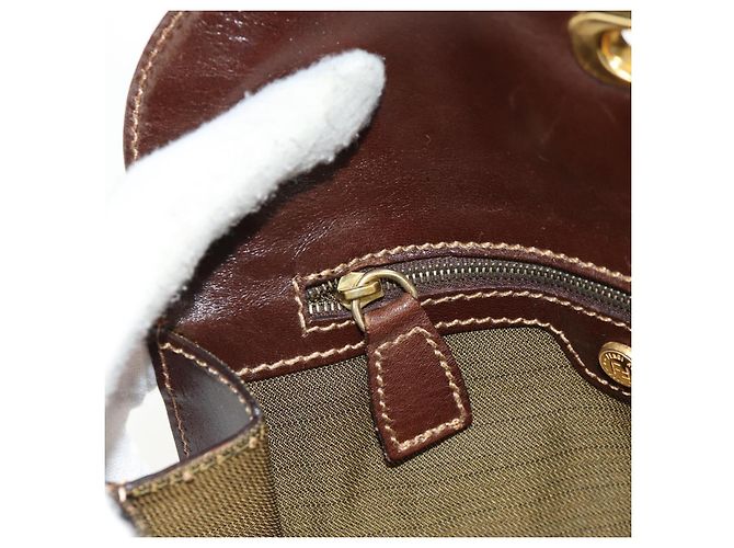 Borsa a mano in tela Zucca FENDI nera e marrone Auth 156483V Nero - vista 25