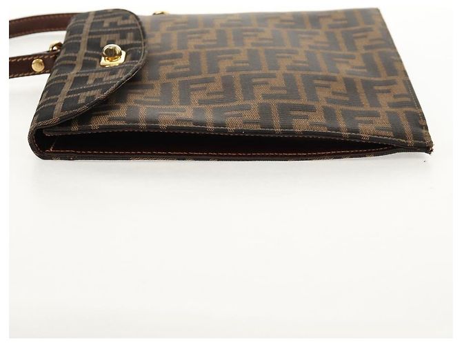 Borsa a mano in tela Zucca FENDI nera e marrone Auth 156483V Nero - vista 3